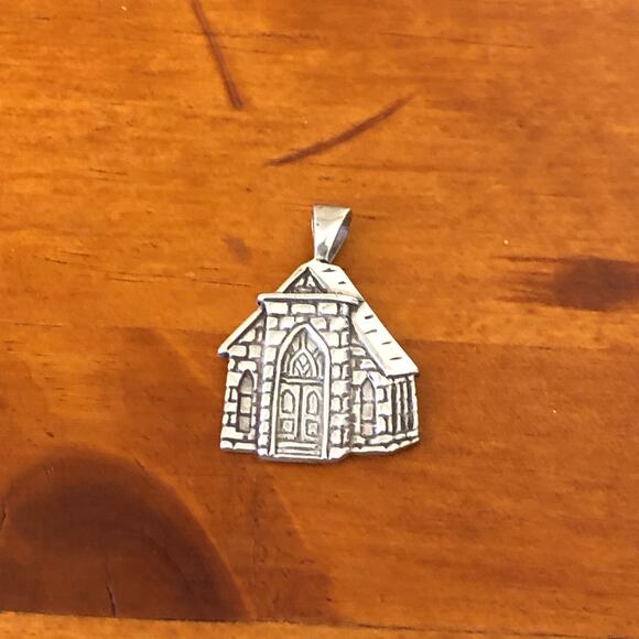 Handmade The Historic Little Church of La Villita Sterling Silver Large Charm - Picture 3 of 6